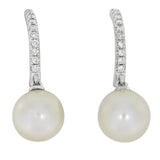 Diamantørepynt i 14kt Hvitt Gull,, 0.25ct TW/SI Diamanter og 9.5mm Perle