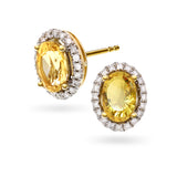 Diamantørepynt i Gult Gull, 1.50ct Citrin og 0.20ct TW/SI Diamanter