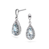Diamantørepynt i 14kt Hvitt Gull (585) med Aquamarine og 0.20ct TW/SI Diamanter