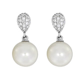 Diamantørepynt i 14kt Hvitt Gull,, 0.25ct TW/SI Diamanter og 9.5mm Perle