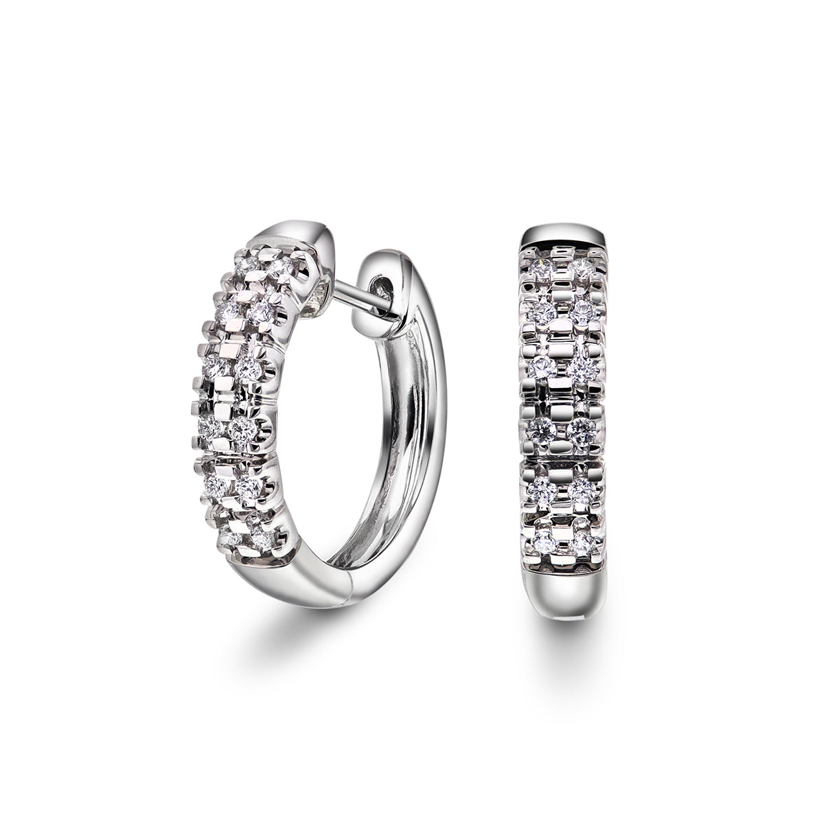 Diamantørering to rader i Gult/Hvitt Gull, 0.24ct TWSi