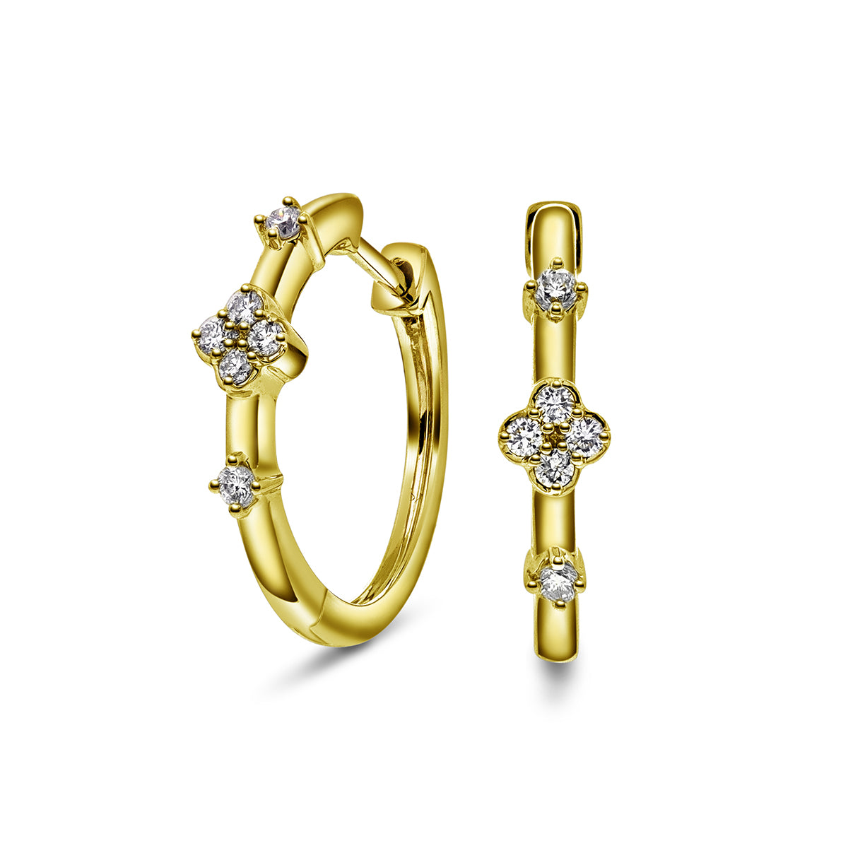 Diamantørepynt i Gult/Hvitt Gull, 0.20ct TWSi