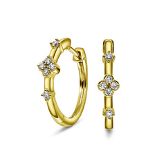 Diamantørepynt i Gult/Hvitt Gull, 0.20ct TWSi