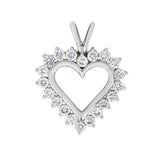 Halssmykke hjerte med diamanter i hvitt gull 0,25ct-1.50ct
