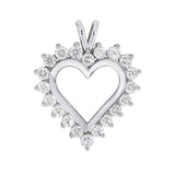 Halssmykke hjerte med diamanter i hvitt gull 0,25ct-1.50ct