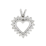 Halssmykke hjerte med diamanter i hvitt gull 0,25ct-1.50ct