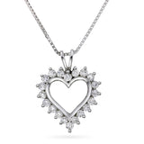 Halssmykke hjerte med diamanter i hvitt gull 0,25ct-1.50ct