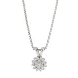 Diamant halssmykke Rosett i hvitt gull, 0.25ct TWSI