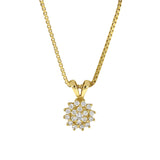 Diamant halssmykke Rosett i gult gull, 0.25ct TWSI