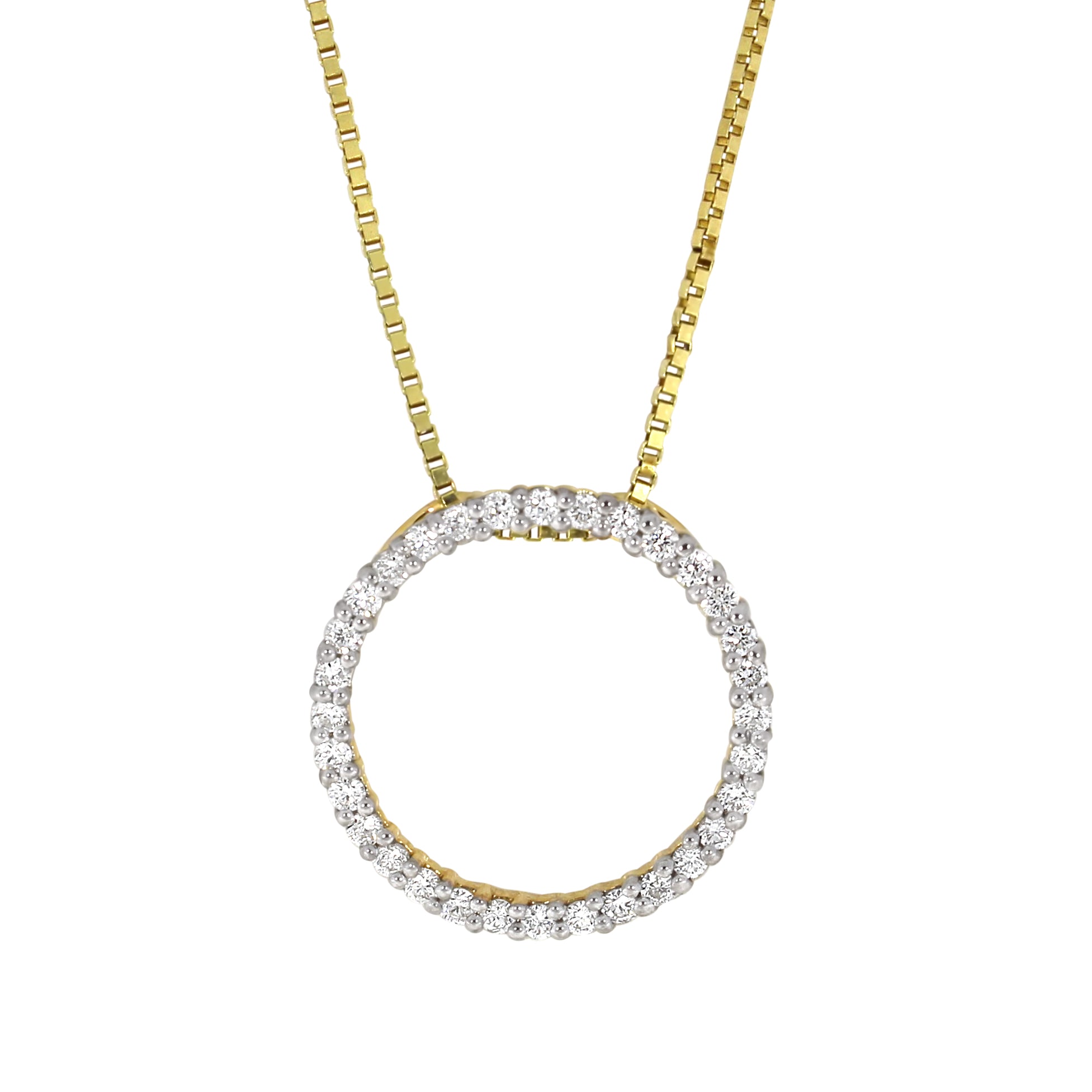 Diamantanheng i Hvitt/Gult Gull, 0,52ct TW/SI