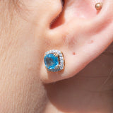 Bloom Diamantørepynt i Gult Gull - 0.30ct tw/si Diamanter - 2.10ct Blå Topas  - 14kt Gull (585)