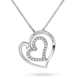 Hjerteanheng i 14kt Hvitt/Gult Gull,, 0.20ct TW/SI diamanter