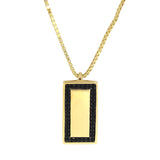 Herreanheng i 14kt Gult Gull,, 0,30ct Svart Spinell