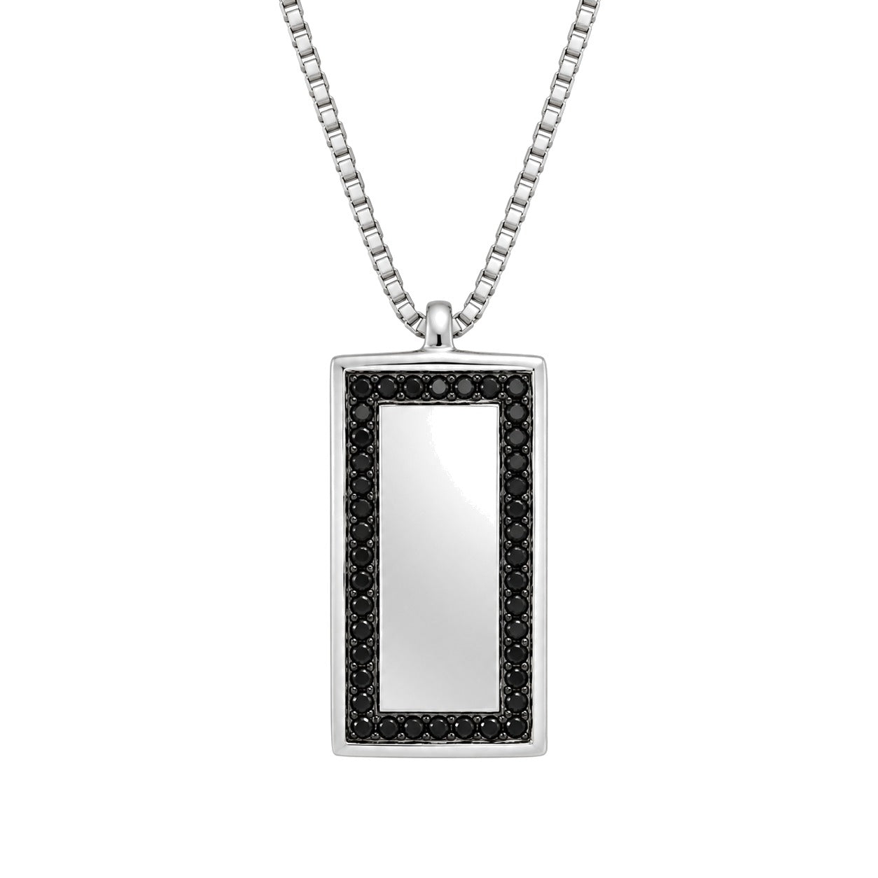 Herreanheng i 14kt Hvitt Gull,, 0,30 ct Svart Spinell – Diamanthuset