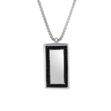 Herreanheng i 14kt Hvitt Gull,, 0,30ct Svart Spinell