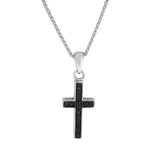 Korsanheng i 14kt Hvitt/Gult Gull,, 0.15ct Svarte Diamanter