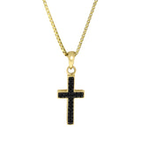 Korsanheng i 14kt Hvitt/Gult Gull,, 0.15ct Svarte Diamanter