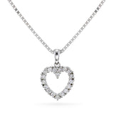 Hjerteanheng i 14kt Hvitt Gull,, 0.30ct TW/SI diamanter