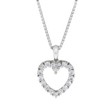Hjerteanheng i 14kt Hvitt Gull,, 0.75ct TW/SI diamanter