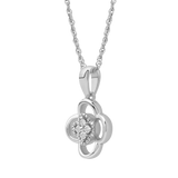 Diamanthalssmykke i hvitt og gult gull, 0.04ct TW/Si