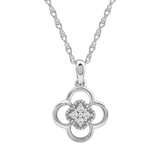 Diamanthalssmykke i hvitt og gult gull, 0.04ct TW/Si