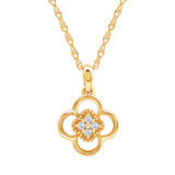 Diamanthalssmykke i hvitt og gult gull, 0.04ct TW/Si