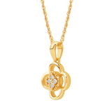 Diamanthalssmykke i hvitt og gult gull, 0.04ct TW/Si