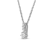Diamanthalssmykke i hvitt og gult gull, 0.13ct TW/Si