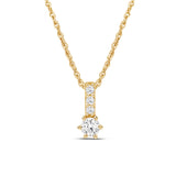 Diamanthalssmykke i hvitt og gult gull, 0.13ct TW/Si