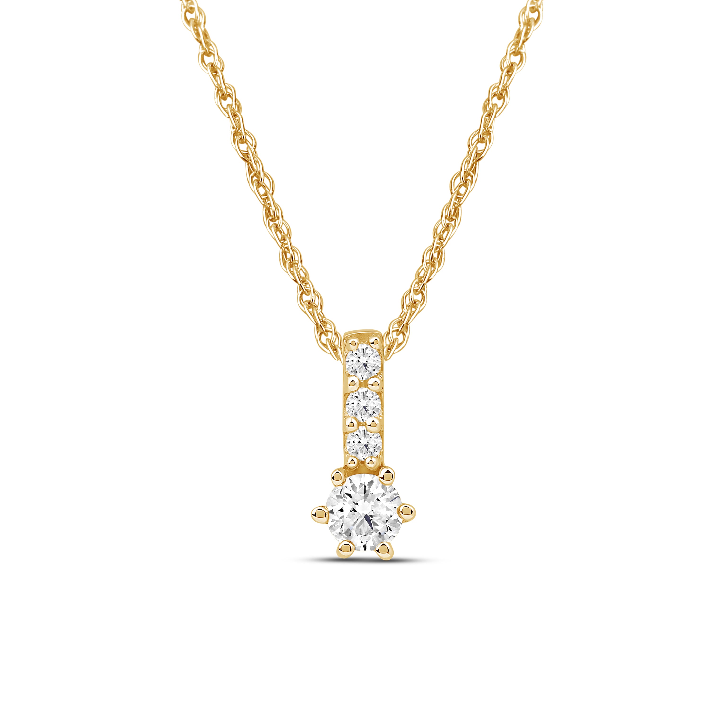 Diamanthalssmykke i hvitt og gult gull, 0.13ct TW/Si