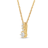 Diamanthalssmykke i hvitt og gult gull, 0.13ct TW/Si