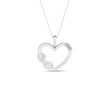 Hjerteanheng i 14kt Gult/Hvitt Gull,, 0.05ct TW/SI diamanter