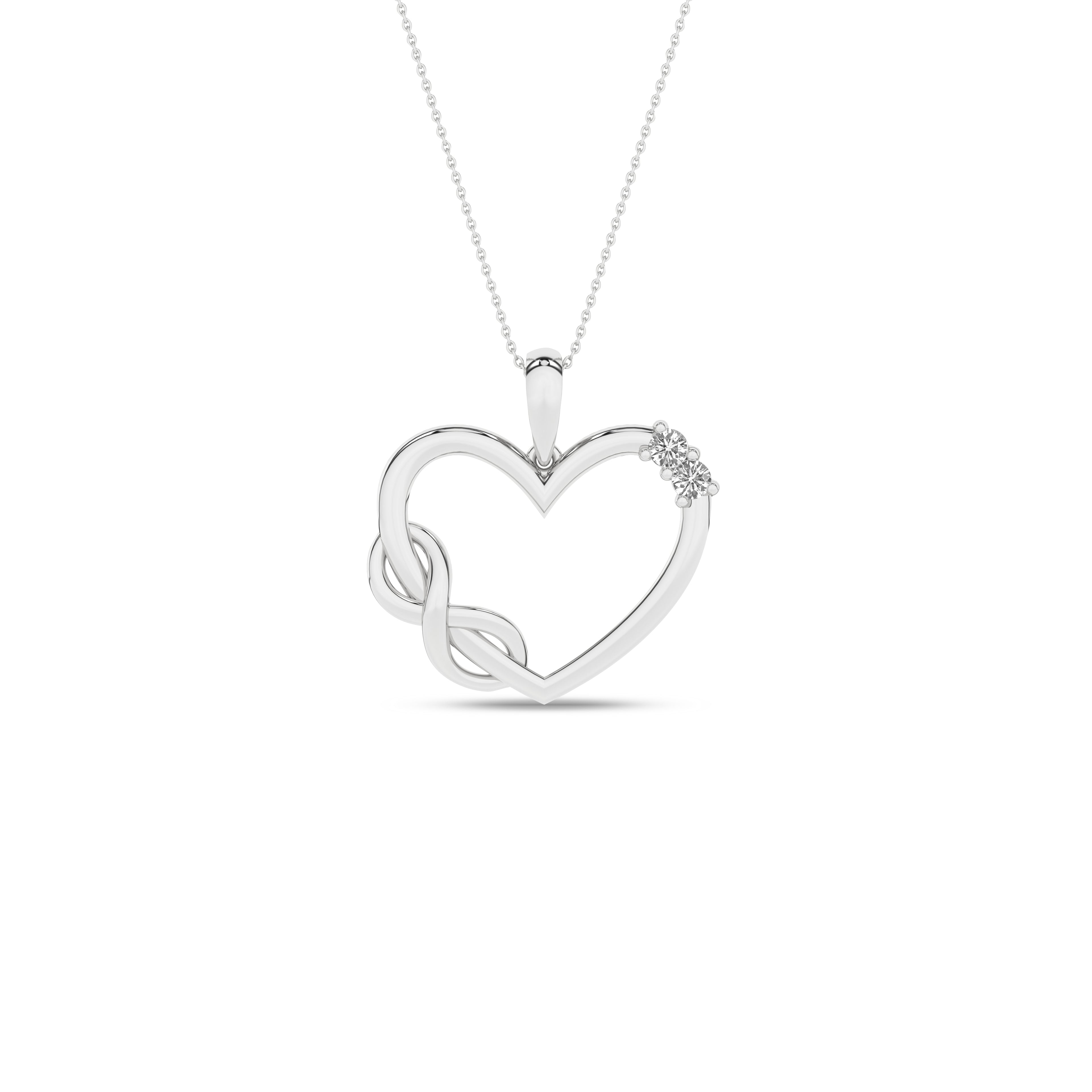 Hjerteanheng i 14kt Gult/Hvitt Gull,, 0.05ct TW/SI diamanter