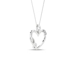 Hjerteanheng i 14kt Gult/Hvitt Gull,, 0.05ct TW/SI diamanter