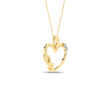 Hjerteanheng i 14kt Gult/Hvitt Gull,, 0.05ct TW/SI diamanter