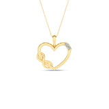 Hjerteanheng i 14kt Gult/Hvitt Gull,, 0.05ct TW/SI diamanter