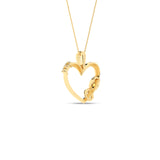 Hjerteanheng i 14kt Gult/Hvitt Gull,, 0.05ct TW/SI diamanter