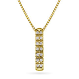 Diamanthalssmykke i hvitt og gult gull, 0.22ct TW/Si
