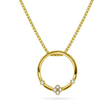 Diamanthalssmykke i hvitt og gult gull, 0.10ct TW/Si