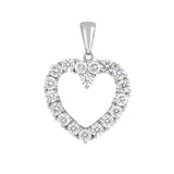 Hjerteanheng i 14kt Hvitt Gull,, 1.50ct TW/SI diamanter