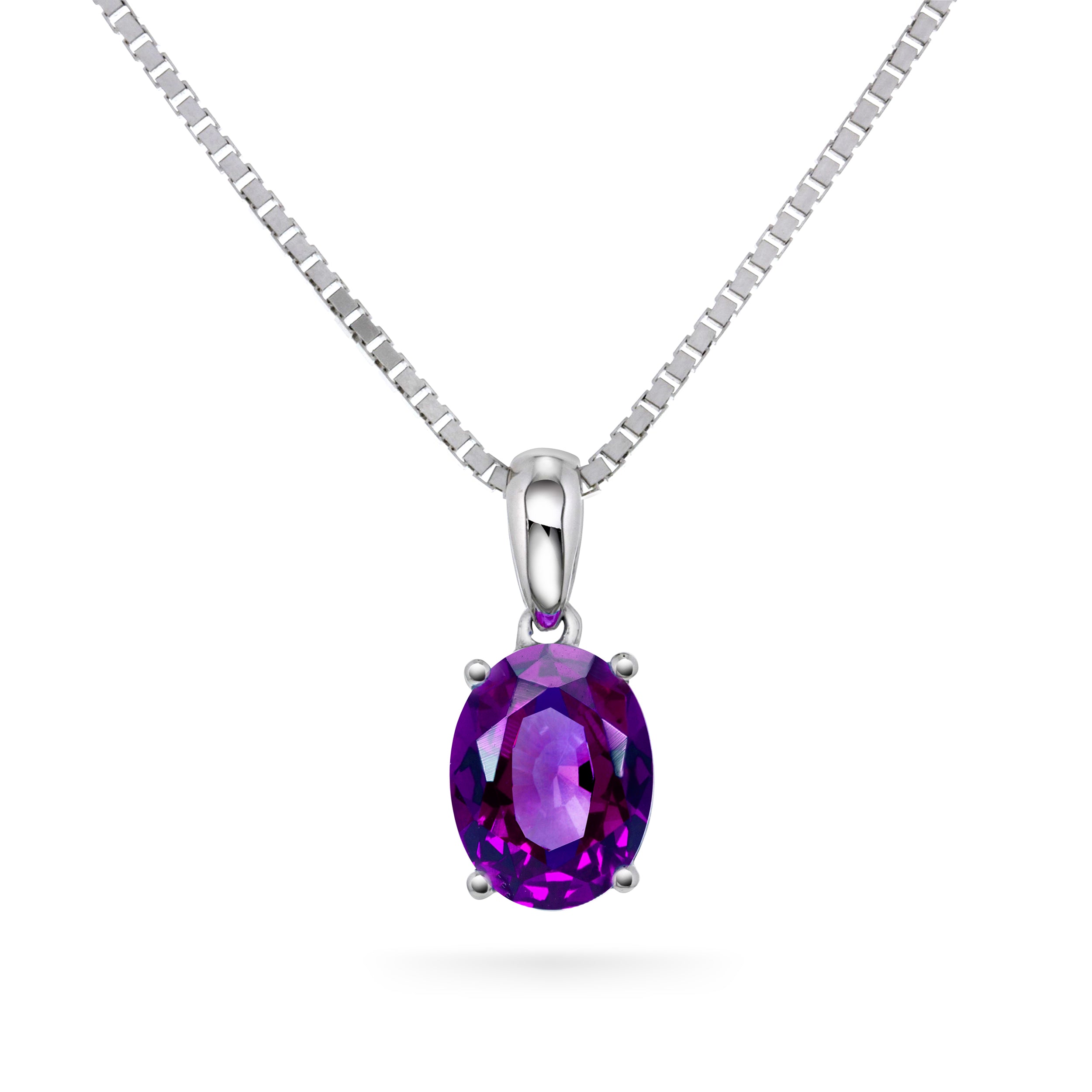Halssmykke i Gult/Hvitt Gull (585) med 2.50ct Ametyst