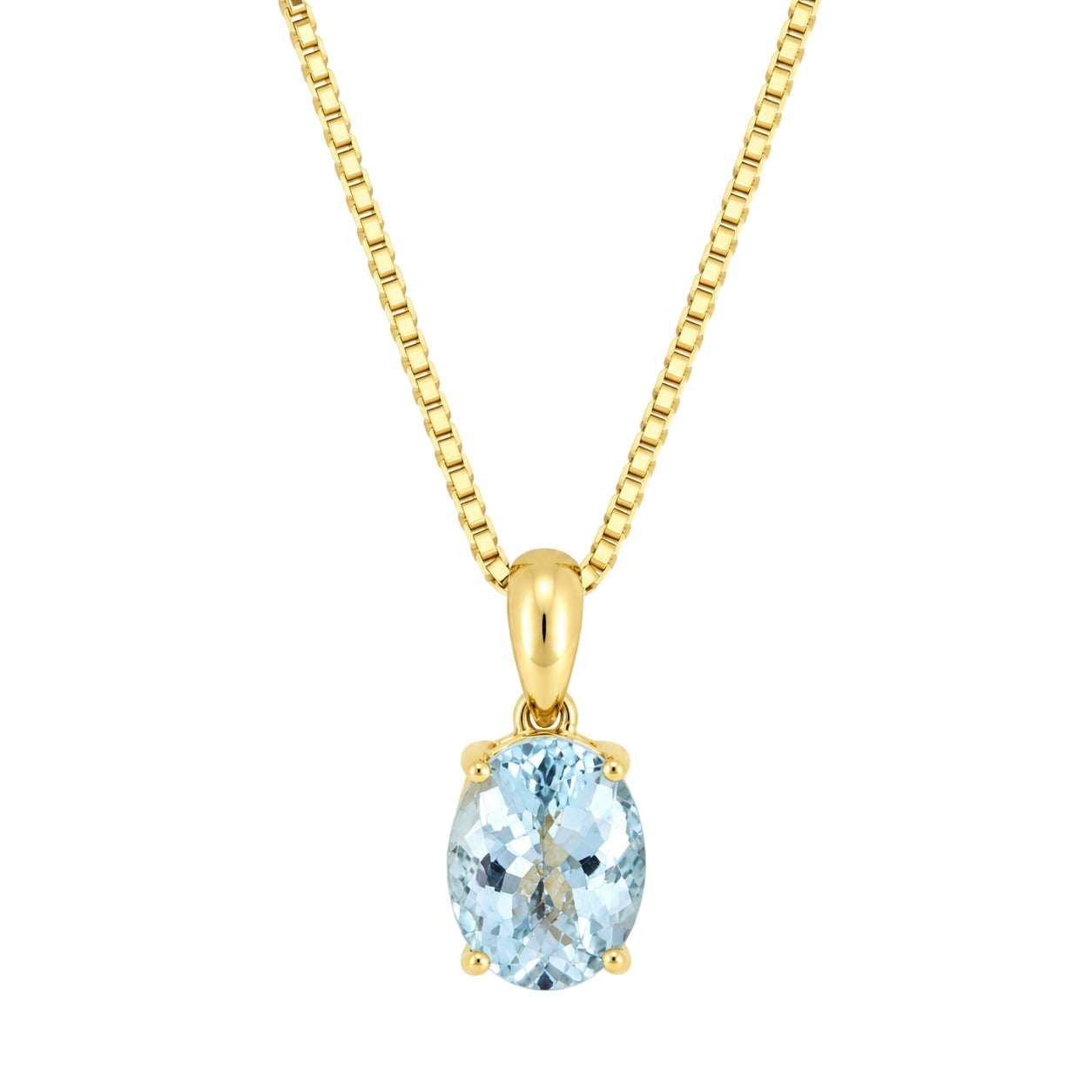 Halssmykke i Hvitt/Gult Gull (585) Med 2,50 ct Aquamarine – bilde 2 – Diamanthuset