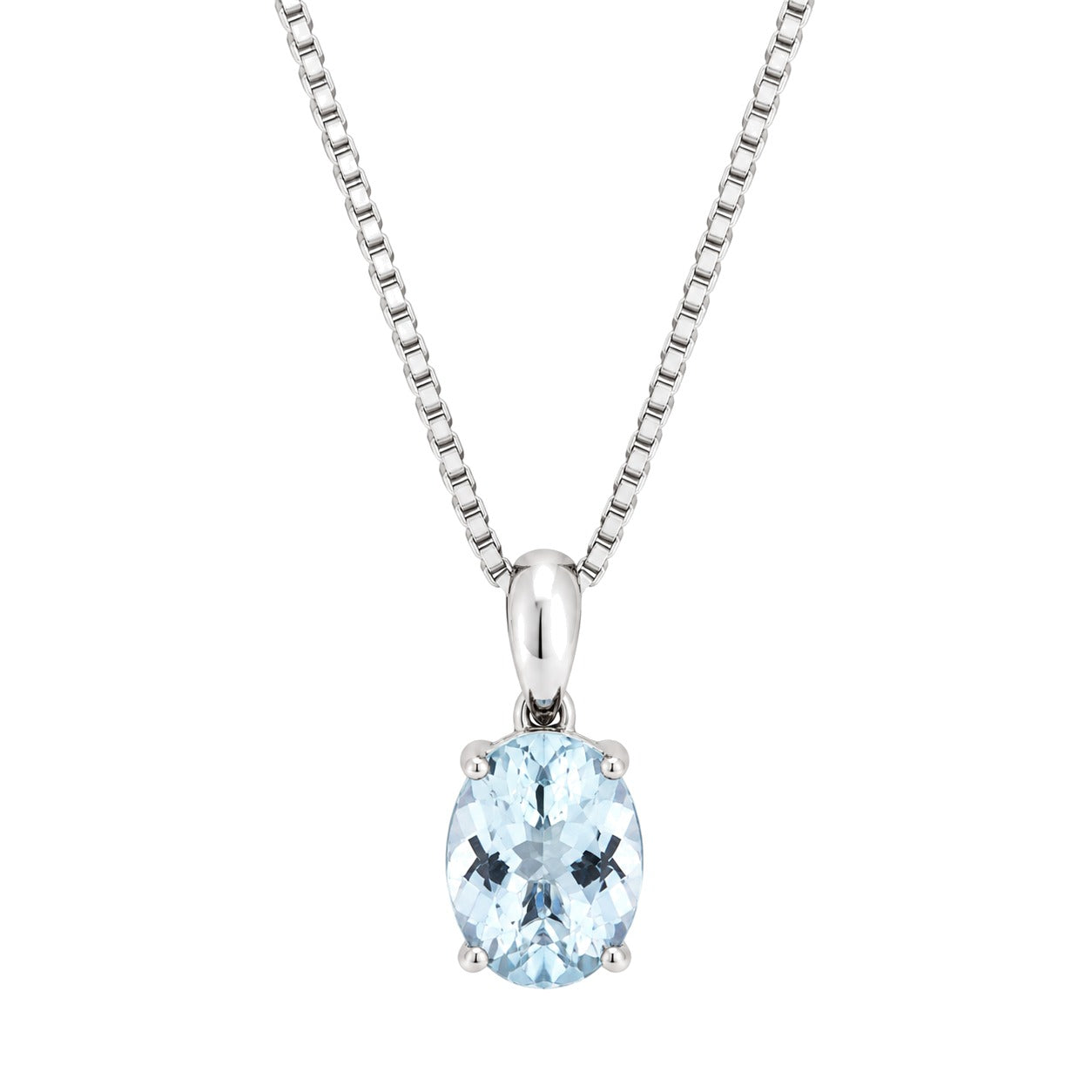 Halssmykke i Hvitt/Gult Gull (585) Med 2,50 ct Aquamarine – Diamanthuset