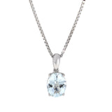 Halssmykke i Hvitt/Gult Gull (585) Med 2.50ct Aquamarine