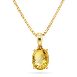 Halssmykke i Gult Gull (585) med 2.50ct Citrin