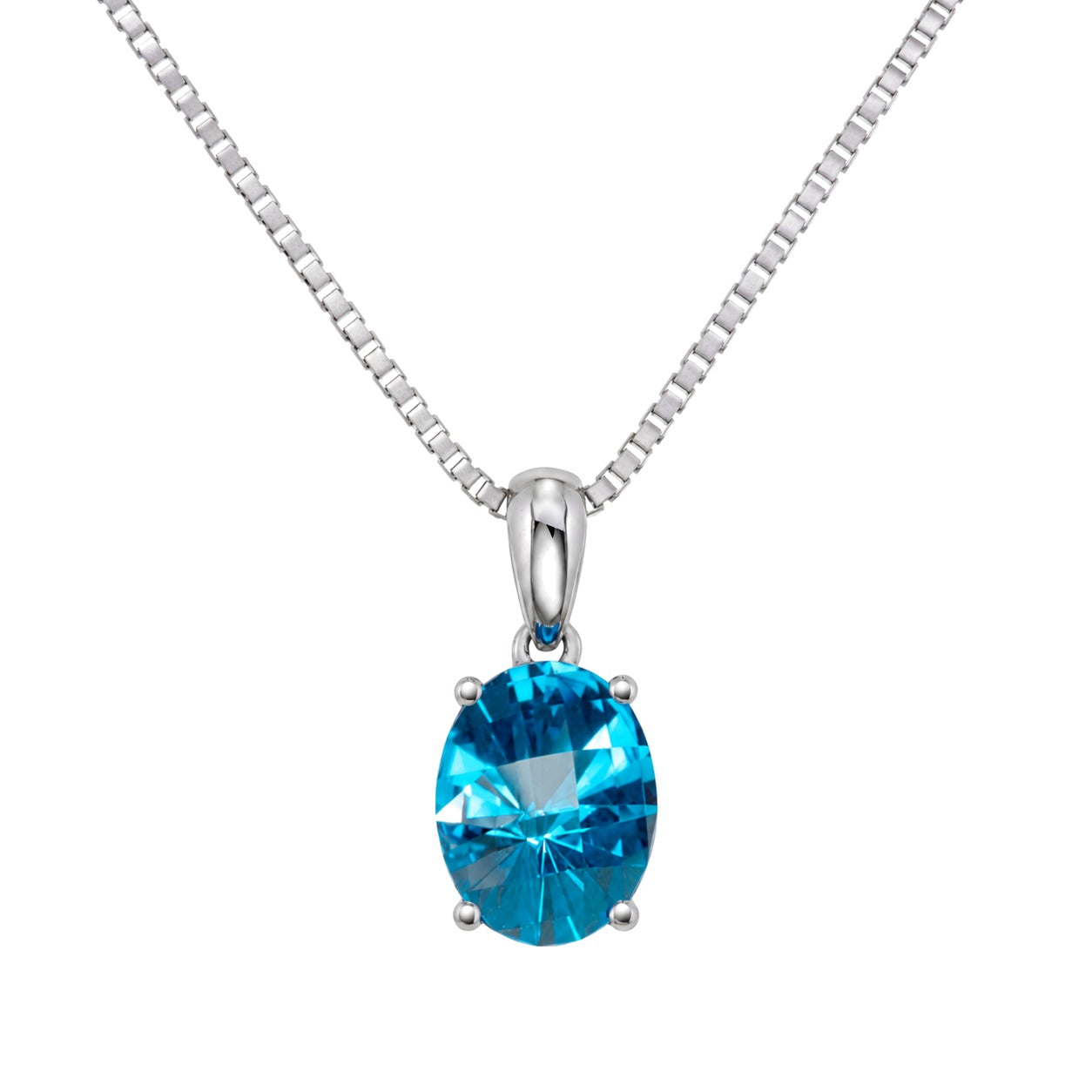 Halssmykke i Hvitt/Gult Gull (585) Med 2,50 ct Topas – Diamanthuset
