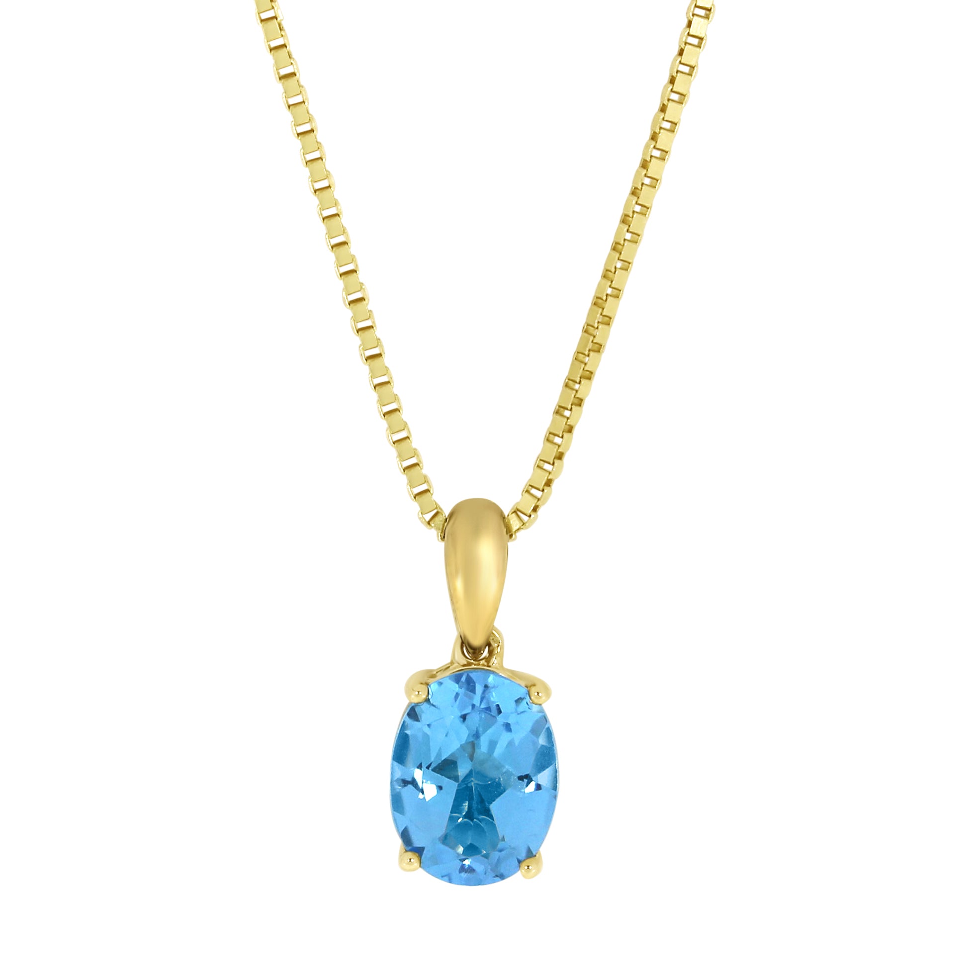 Halssmykke i Hvitt/Gult Gull (585) Med 2.50ct Topas