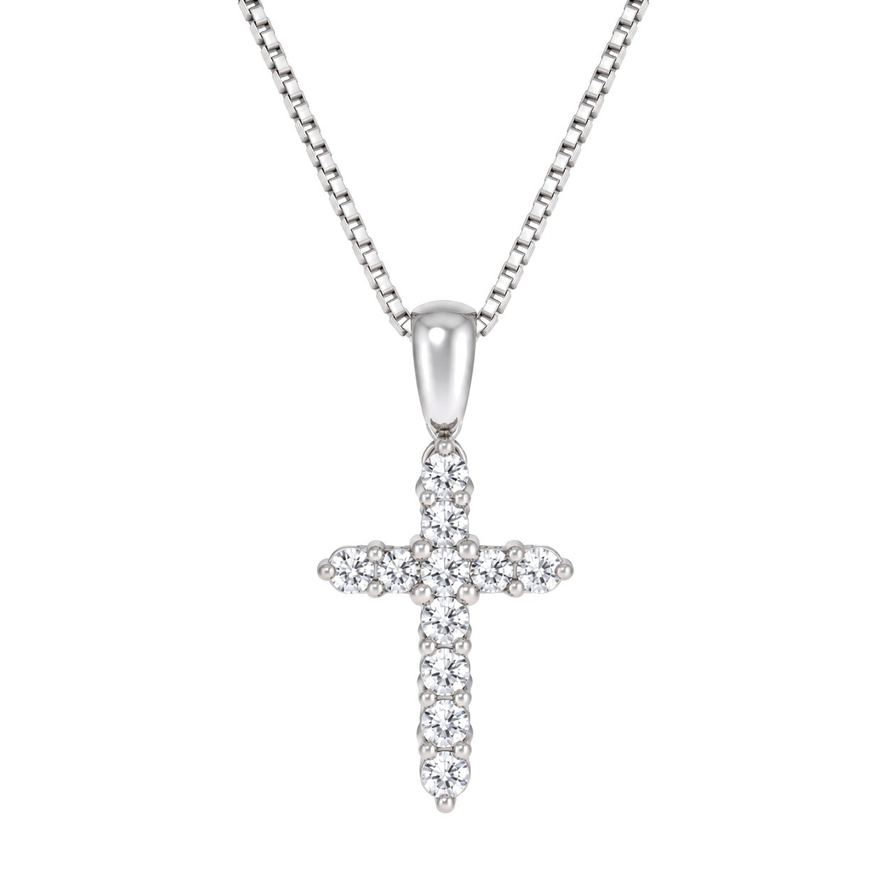 Korsanheng i 14kt Hvitt Gull,, 0,25 ct TW/SI diamanter – Diamanthuset