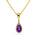 Diamantanheng I Gult/Hvitt Gull (585) Med 0,10 ct TW/SI Diamanter og Ametyst – Diamanthuset