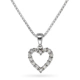 Hjerteanheng i 14kt Hvitt Gull,, 0.30ct TW/SI diamanter